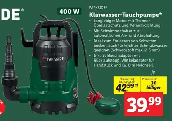 Lidl Klarwasser-Tauchpumpe Angebot