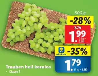 Lidl Trauben hell kernlos Angebot