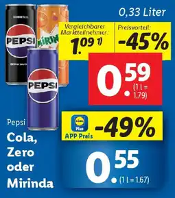 Lidl Cola, Zero oder Mirinda Angebot