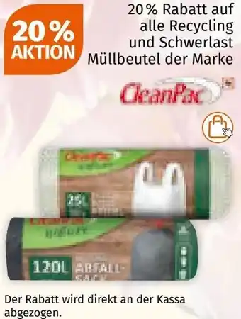 Müller auf alle Recycling und Schwerlast Müllbeutel der Marke CleanPac Angebot