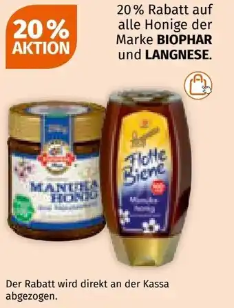 Müller auf alle Honige der Marke BIOPHAR und LANGNESE Angebot