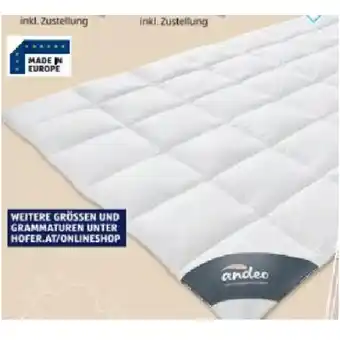 Hofer Daunendecke Gr. 140 x 220 cm (580g) HOFER Angebot