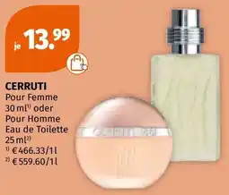 Müller CERRUTI Pour Femme oder Pour Homme Eau de Toilette Angebot