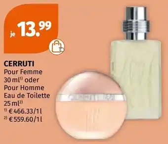 Müller CERRUTI Pour Femme oder Pour Homme Eau de Toilette Angebot