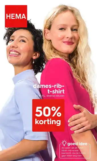 HEMA dames-rib- t-shirt Angebot