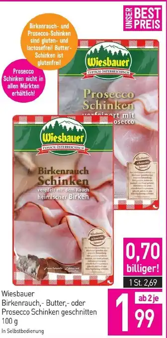 Sutterlüty Birkenrauch,- Butter,- oder Prosecco Schinken geschnitten Angebot