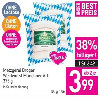 Sutterlüty Metzgerei Broger Weißwurst Münchner Art Angebot