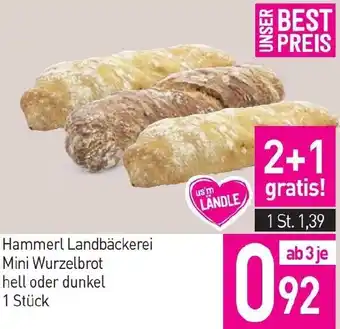 Sutterlüty Hammerl Landbäckerei Mini Wurzelbrot hell oder dunkel Angebot