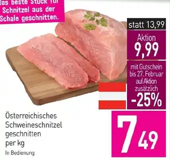 Sutterlüty Österreichisches Schweineschnitzel geschnitten Angebot