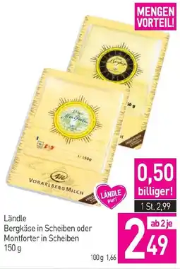 Sutterlüty Bergkäse in Scheiben oder Montforter in Scheiben Angebot