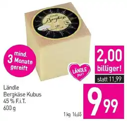 Sutterlüty Ländle Bergkäse Kubus 45% F.i.T Angebot