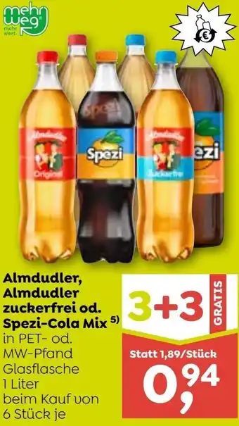 ADEG Almdudler, Almdudler zuckerfrei od. Spezi-Cola Mix Angebot