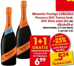 Interspar Mionetto Prestige Collection Prosecco DOC Treviso brut, DOC Rosé extra dry oder Alkoholfrei Angebot