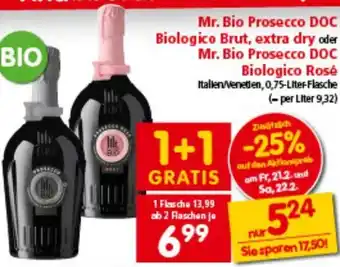 Interspar Mr. Bio Prosecco DOC Biologico Brut, extra dry oder Mr. Bio Prosecco DOC Biologico Rosé Angebot