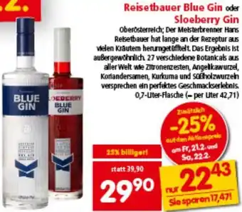 Interspar Blue Gin oder Sloeberry Gin Angebot