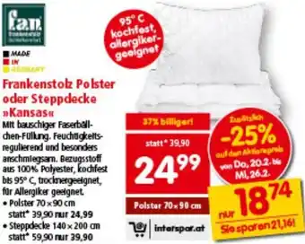 Interspar Frankenstolz Polster oder Steppdecke Kansas Angebot