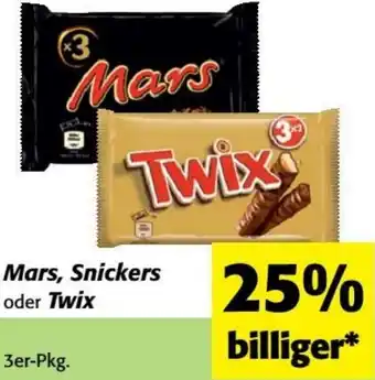 Nah&Frisch Mars, Snickers oder Twix Angebot