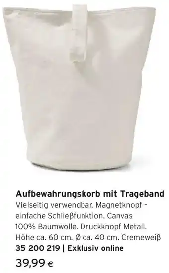 Tchibo Eduscho Aufbewahrungskorb mit Trageband Angebot