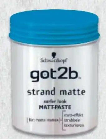 Metro Schwarzkopf Got2b Styling Paste Strandmatte Angebot