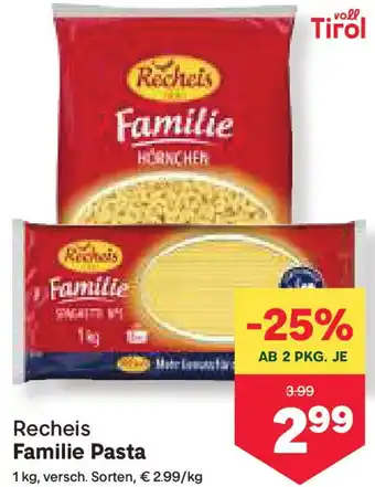 MPreis Familie Pasta Angebot