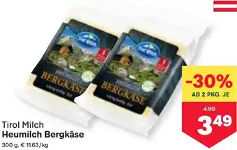 MPreis Heumilch Bergkäse Angebot