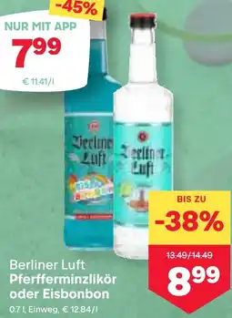 MPreis Berliner Luft Pferfferminzlikör oder Eisbonbon Angebot