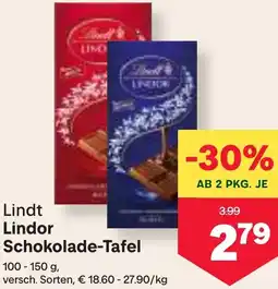 MPreis Lindor Schokolade-Tafel Angebot