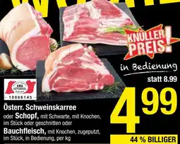 Maximarkt Schweinskarree oder Schopf oder Bauchfleisch Angebot