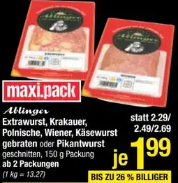 Maximarkt Extrawurst, krakauer, polnische, wiener, käsewurst gebraten oder pikantwurst Angebot