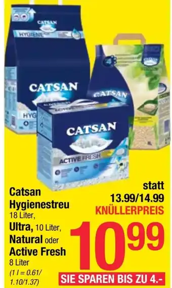 Maximarkt Catsan Hygienestreu, Ultra, Natural oder Active Fresh Angebot