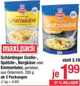 Maximarkt Gratin-, Spätzle-, Bergkäse oder Emmentaler Angebot