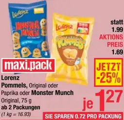 Maximarkt Pommels, Original oder Paprika oder Monster Munch Original, Angebot