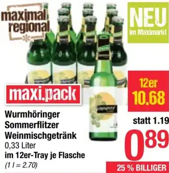 Maximarkt Wurmhöringer Sommerflitzer Weinmischgetränk Angebot