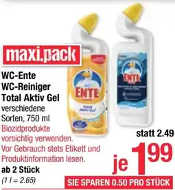 Maximarkt WC-Ente WC-Reiniger Total Aktiv Gel Angebot