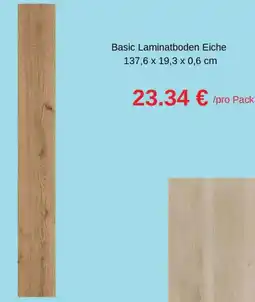 Hellweg Basic Laminatboden Eiche Angebot