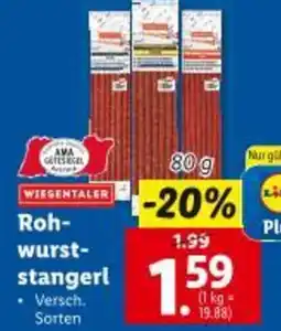 Lidl Roh wurst stangert Angebot