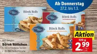 Lidl Börek Röllchen Angebot