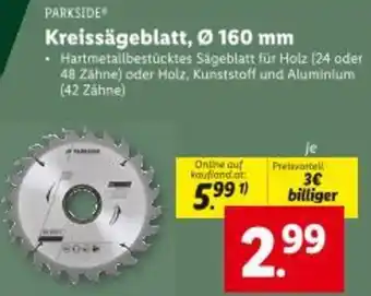 Lidl Kreissägeblatt 160 mm Angebot