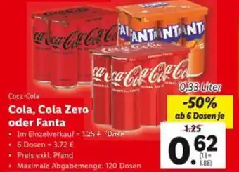 Lidl Cola, Cola Zero oder Fanta Angebot