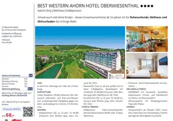 Alltours Best western ahorn hotel oberwiesenthal Angebot