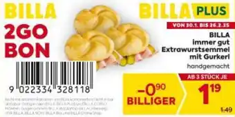 Billa BILLA immer gut Extrawurstsemmel mit Gurkerl Angebot