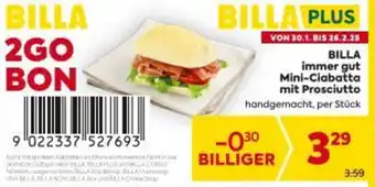 Billa BILLA immer gut Mini-Ciabatta mit Prosciutto Angebot