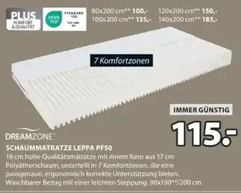 JYSK SCHAUMMATRATZE LEPPA PF50 Angebot