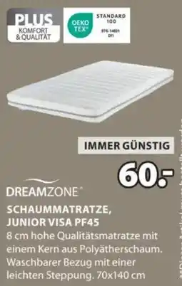 JYSK SCHAUMMATRATZE, JUNIOR VISA PF45 Angebot