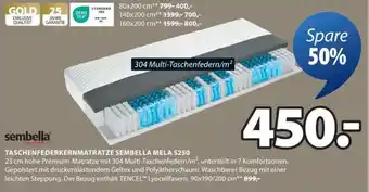 JYSK TASCHENFEDERKERNMATRATZE SEMBELLA MELA S250 Angebot