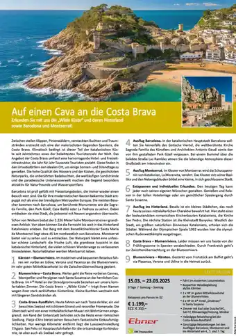 Bacher Reisen Auf einen Cava an die Costa Brava Angebot