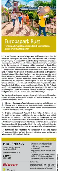 Bacher Reisen Europapark Rust Angebot