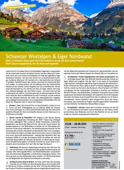 Bacher Reisen Schweizer Westalpen & Eiger Nordwand Angebot