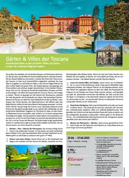 Bacher Reisen Gärten & Villen der Toscana Angebot