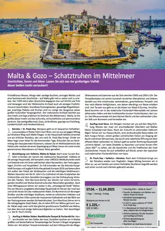 Bacher Reisen Malta & Gozo - Schatztruhen im Mittelmeer Angebot